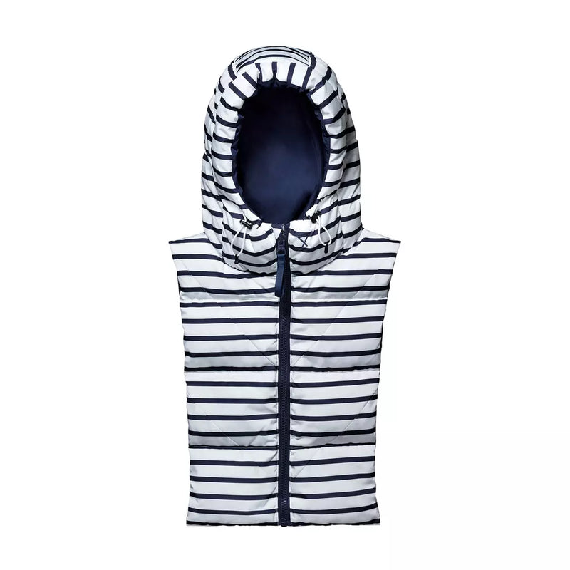Capucha acolchada de rayas azul marino y blanco — vista 1