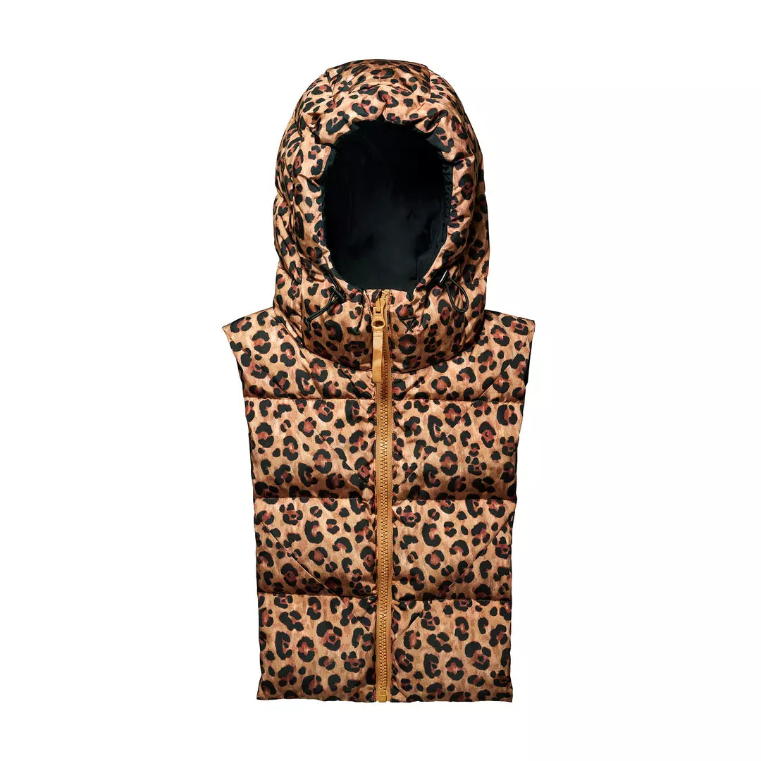 Capucha acolchada de leopardo y negra — vista 1