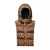 Capucha acolchada de leopardo y negra — vista 1