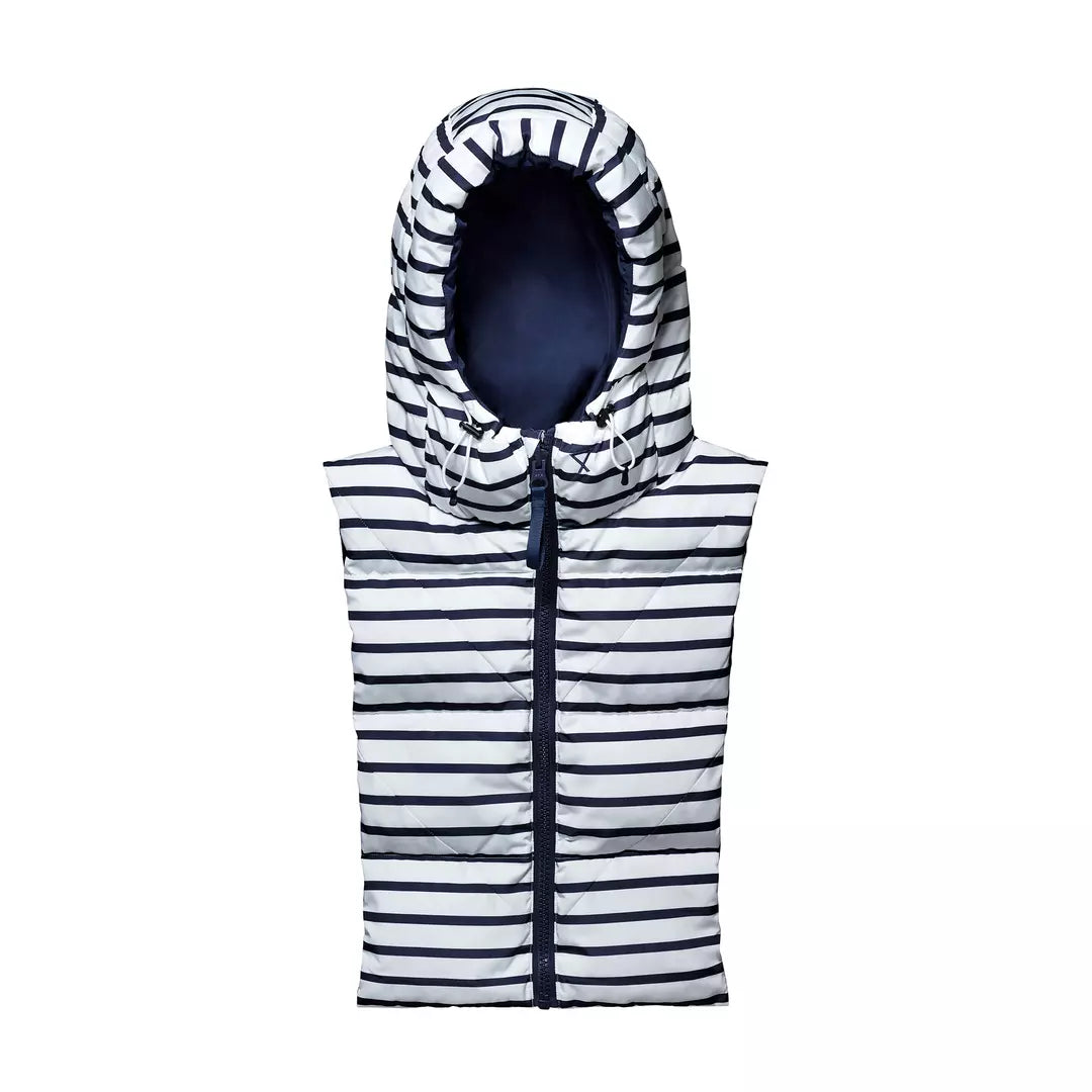 Capucha acolchada de rayas azul marino y blanco — vista 1