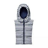Capucha acolchada de rayas azul marino y blanco — vista 1