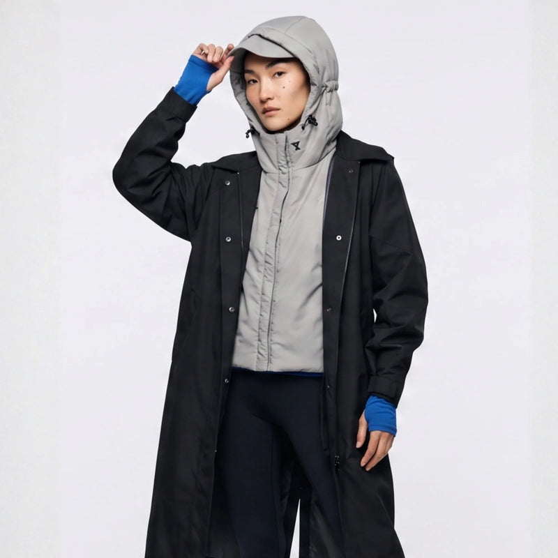 Capucha impermeable para bicicleta gris — vista 2